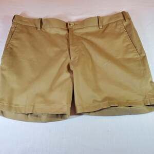 Bespoke Studio Men's Tan Flat Front Casual Cotton Chino Shorts Size 36